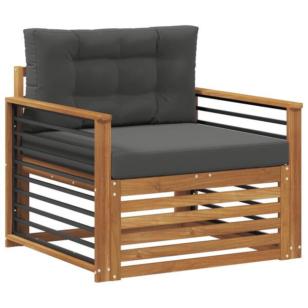 vidaXL Utomhussoffset Massivt akaciatr&auml; och polyester Naturf&auml;rg