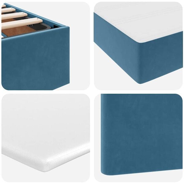 vidaXL F&ouml;rvaringss&auml;ng med LED med madrass M&ouml;rkbl&aring; 200 x 200 cm Sammet