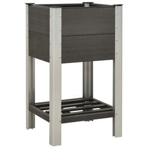 vidaXL Upph&ouml;jd odlingsl&aring;da med hylla 50x50x90 cm WPC gr&aring;