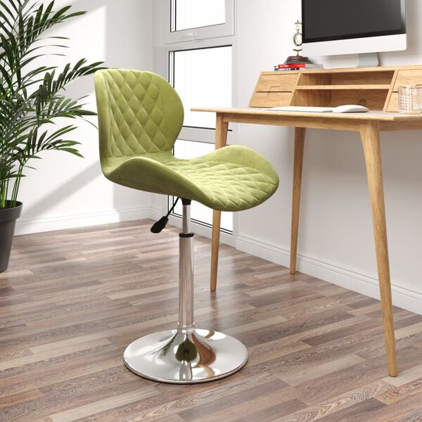 vidaXL Snurrbar matstol ljusgr&ouml;n sammet