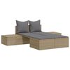 vidaXL Dubbel sols&auml;ng med dynor beige konstrotting