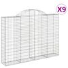 vidaXL Gabioner b&aring;gformade 9 st 200x30x140/160 cm galvaniserat j&auml;rn