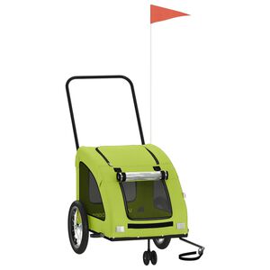 vidaXL Cykelvagn f&ouml;r djur gr&ouml;n oxfordtyg och j&auml;rn