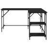 vidaXL Skrivbord svart 139x139x75 cm konstruerat trä
