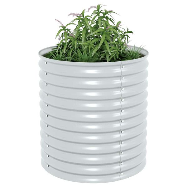 vidaXL Odlingslåda upphöjd galvaniserat stål 80x80x81 cm silver