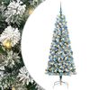 vidaXL Plast Hingad Julgran 300 LED-lampor Gr&ouml;n och Vit 180 cm