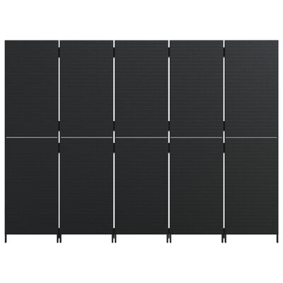 vidaXL Rumsavdelare 5 paneler svart konstrottning