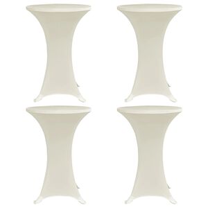 vidaXL &Ouml;verdrag till st&aring;bord &Oslash;80 cm gr&auml;ddvit stretch 4 st