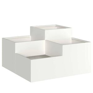 vidaXL Tr&auml;dg&aring;rdsplanterare Vit 80 x 80 x 48 cm St&aring;l