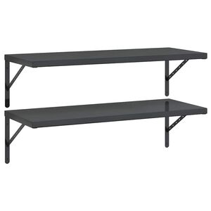 vidaXL V&auml;gghyllor 2 st 100x40 cm svart rostfritt st&aring;l