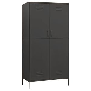 vidaXL garderob antracit 90x50x180 cm st&aring;l