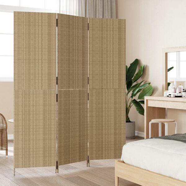 vidaXL Rumsavdelare 3 paneler beige konstrottning
