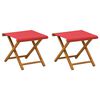 vidaXL Deck Chair 2 pcs Massiv Eukalyptus Tr&auml; R&ouml;d