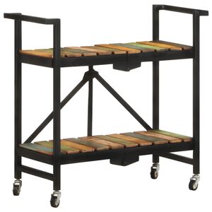 vidaXL K&ouml;ksvagn 87x36x81 cm massivt &aring;tervunnet tr&auml;