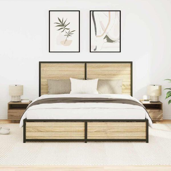 vidaXL Nattduksbord 2 pcs Artisan Ek 40 x 39 x 37 cm Konstruerat tr&auml;