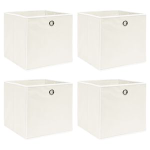 vidaXL F&ouml;rvaringsl&aring;dor 4 st vit 32x32x32 cm tyg