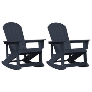 vidaXL Adirondack Gungstolar 2 pcs Mörkblå HDPE