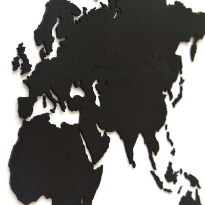 MiMi Innovations Väggdekoration världskarta trä Luxury svart 90x54 cm