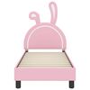 vidaXL Sängram för småbarn med huvudgavel Rosa 70 x 140 cm PU