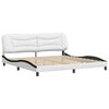 vidaXL Bed Frame without Mattress "Hvar" White and Black 200x200 cm Faux Leather