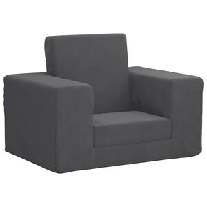 vidaXL B&auml;ddsoffa f&ouml;r barn antracit mjuk plysch