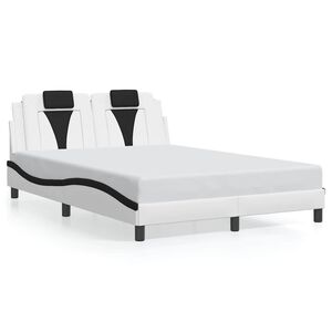 vidaXL Bed Frame "Viana" without Mattress White and Black 120x200 cm Faux Leather