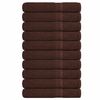 vidaXL Handdukar FROGN 10 st brun 100x200 cm 360 gsm