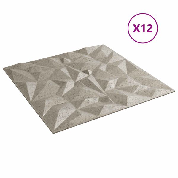 vidaXL V&auml;ggpaneler 12 pcs Amethyst Betong 50 x 50 cm XPS Skum