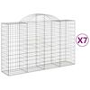 vidaXL Gabioner b&aring;gformade 7 st 200x50x120/140 cm galvaniserat j&auml;rn