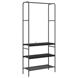 vidaXL Kl&auml;dh&auml;ngare Svart ek 77 x 30 x 171 cm Konstruerat tr&auml;