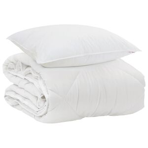 vidaXL &Aring;ret runt duvet med kudde 2 pcs Vit Mikrofiber