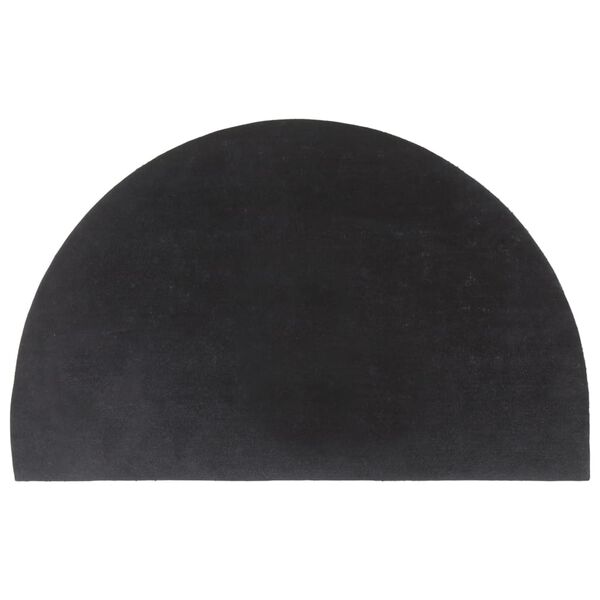 vidaXL D&ouml;rrmatta m&ouml;rkgr&aring; halvrund 50x80 cm tuftad kokos