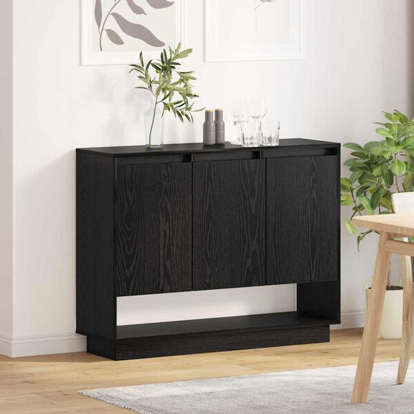 vidaXL Sideboard Svart Ek 97 x 29 x 75 cm Konstruerat trä