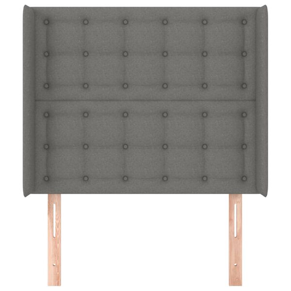 vidaXL S&auml;nggavel med kanter m&ouml;rkgr&aring; 103x16x118/128 cm tyg