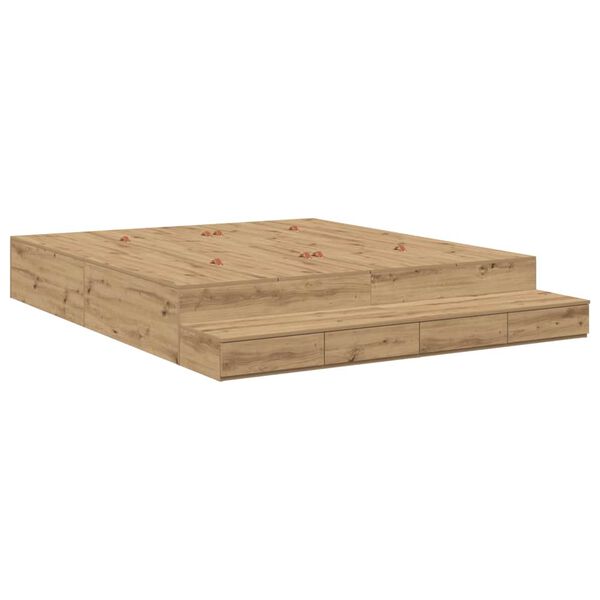 vidaXL F&ouml;rvaringss&auml;ngram med l&aring;da artisan ek 236.5 x 180 x 31.5 cm