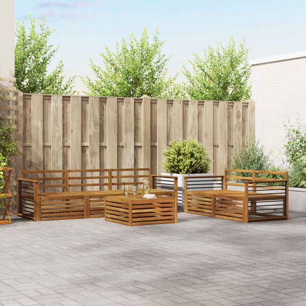 vidaXL Utomhussoffset 6 pcs Naturf&auml;rg