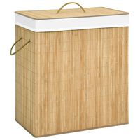 vidaXL Tvättkorg bambu med 2 sektioner 100 L
