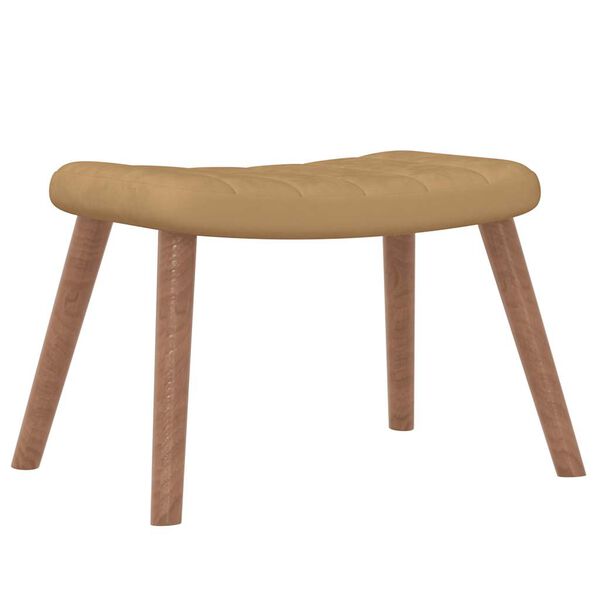 vidaXL Gungstol med fotpall Brun sammet