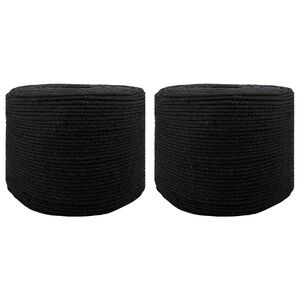 vidaXL Rep 2 pcs Svart Bomull