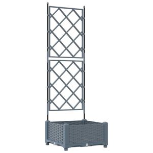 vidaXL Tr&auml;dg&aring;rdsplanterare Ljusgr&aring; 40 x 40 x 125,5 cm PP