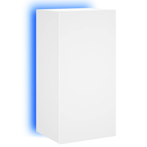 vidaXL V&auml;ggmonterad tv-b&auml;nk LED vit 40,5x35x80 cm