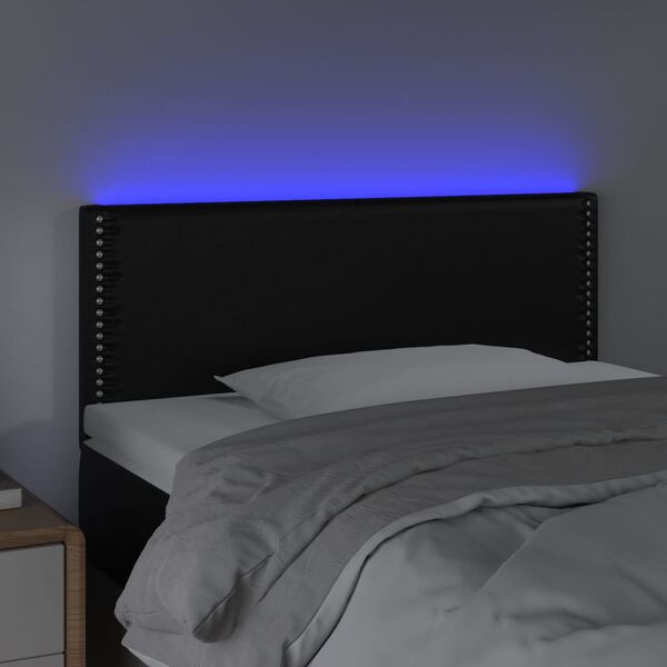 vidaXL S&auml;nggavel LED svart 90x5x78/88 cm konstl&auml;der