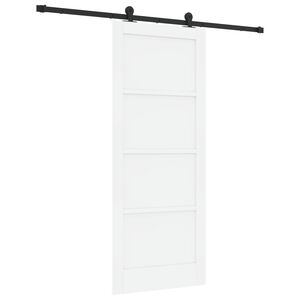 vidaXL Skjutd&ouml;rr Vit och svart 83 x 202 cm Massiv furu
