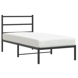 vidaXL S&auml;ngram med huvudgavel metall svart 90x200 cm