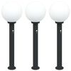 vidaXL Pollare med sensor 3 st 80 cm svart IP44