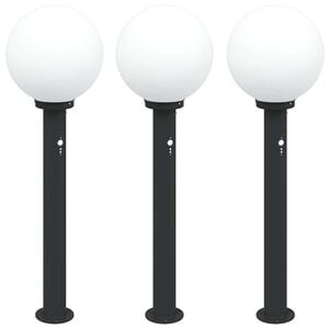 vidaXL Pollare med sensor 3 st 80 cm svart IP44