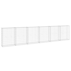 vidaXL Gabionmur galvaniserat st&aring;l 300x30x100 cm