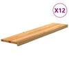 vidaXL Trappstegsmattor 12 pcs ljusbrun 120x30x2 cm massiv ek