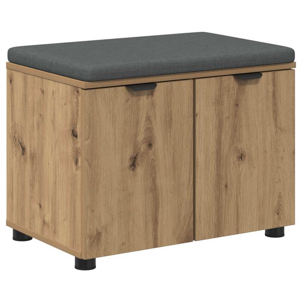 vidaXL Hallb&auml;nk med kudde med lagring Artisan Ek 60 x 38 x 46 cm