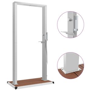 vidaXL Utedusch med golv WPC rostfritt st&aring;l